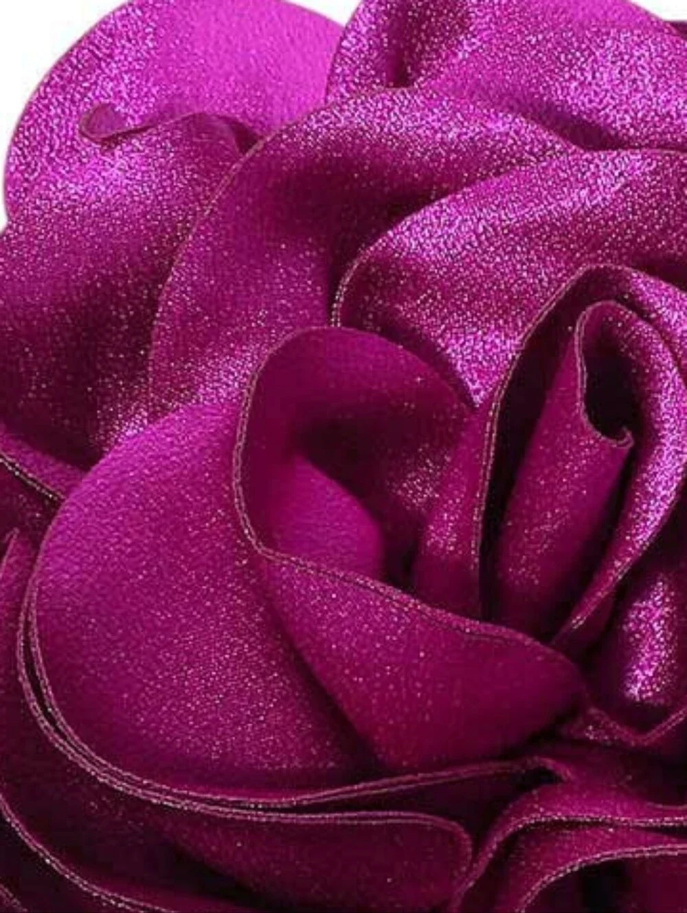 Fuchsia Oversized Fabric Camellia Flower Brooch Pin Hairpin 3D Womens Statement
